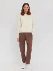 Бежевый женский утеплённый свитшот с начёсом