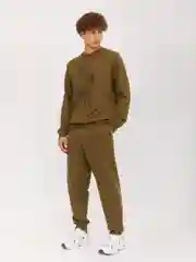 Хаки мужские брюки-джоггеры из хлопка