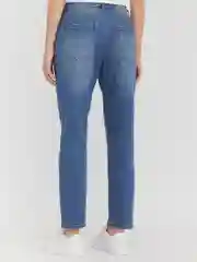 Синий женские высокие джинсы Mom Comfort