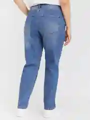 Синий женские высокие джинсы Mom Comfort