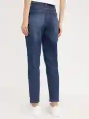 Синий женские высокие джинсы Mom Comfort