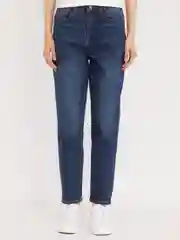 Синий женские высокие джинсы Mom Comfort