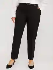 Черный женские брюки силуэта Slim с ремнём