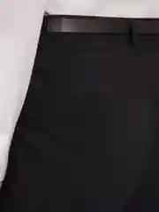 Черный женские брюки силуэта Slim с ремнём
