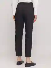 Черный женские брюки силуэта Slim с ремнём