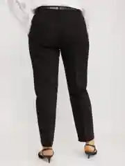 Черный женские брюки силуэта Slim с ремнём