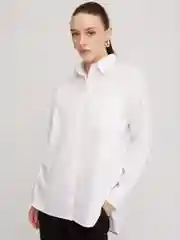 Белый женская длинная рубашка оверсайз