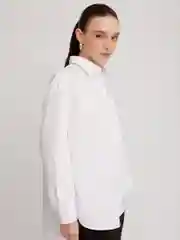 Белый женская длинная рубашка оверсайз