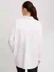 Белый женская длинная рубашка оверсайз