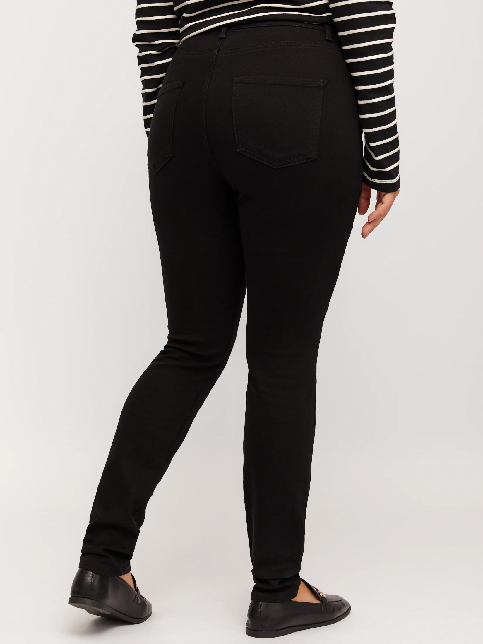 Черный женские джинсы Skinny, с высокой посадкой