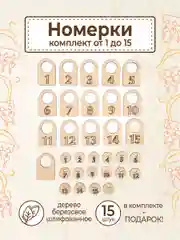 Гардеробные номерки бирки для ключей № 1 - 15
