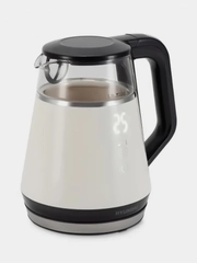 Чайник Hyundai HYK-G3013, 1 л, 2200Вт, белый/черный