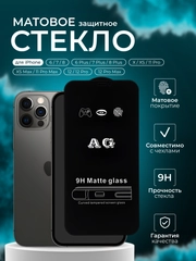 Защитное стекло матовое для iPhone X, XS, XS Max, 11 Pro max, 12, 12 Pro, Max, 7 Plus