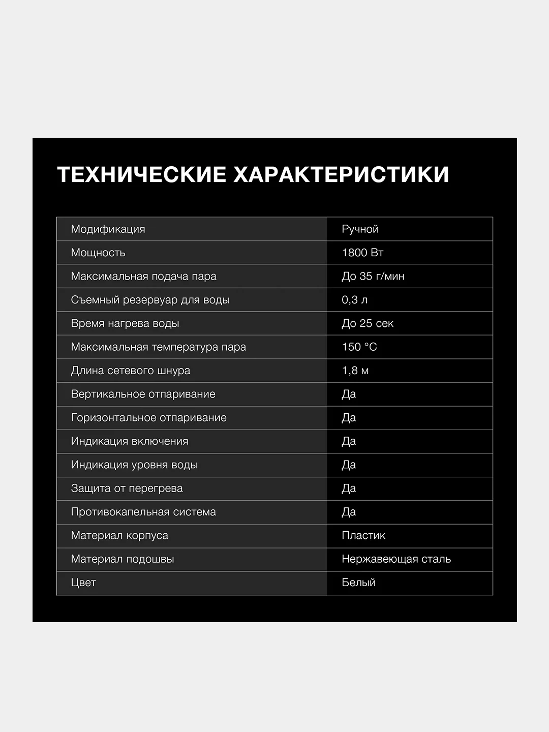 Отпариватель ручной Hyundai H-HS02977, 1800Вт, белый