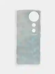 Бирюзовый силиконовый чехол на Vivo V40 / Виво В40 прозрачный, с принтом, защита камеры