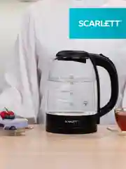 Электрический чайник SCARLETT SC-EK27G11, стекло, 2200 Вт, 1.7 л, черный