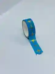 Голубой скотч декоративный, для скрапбукинга, 1штук в наборе,бумажный.Ширина 1.5 см длина 5 метров