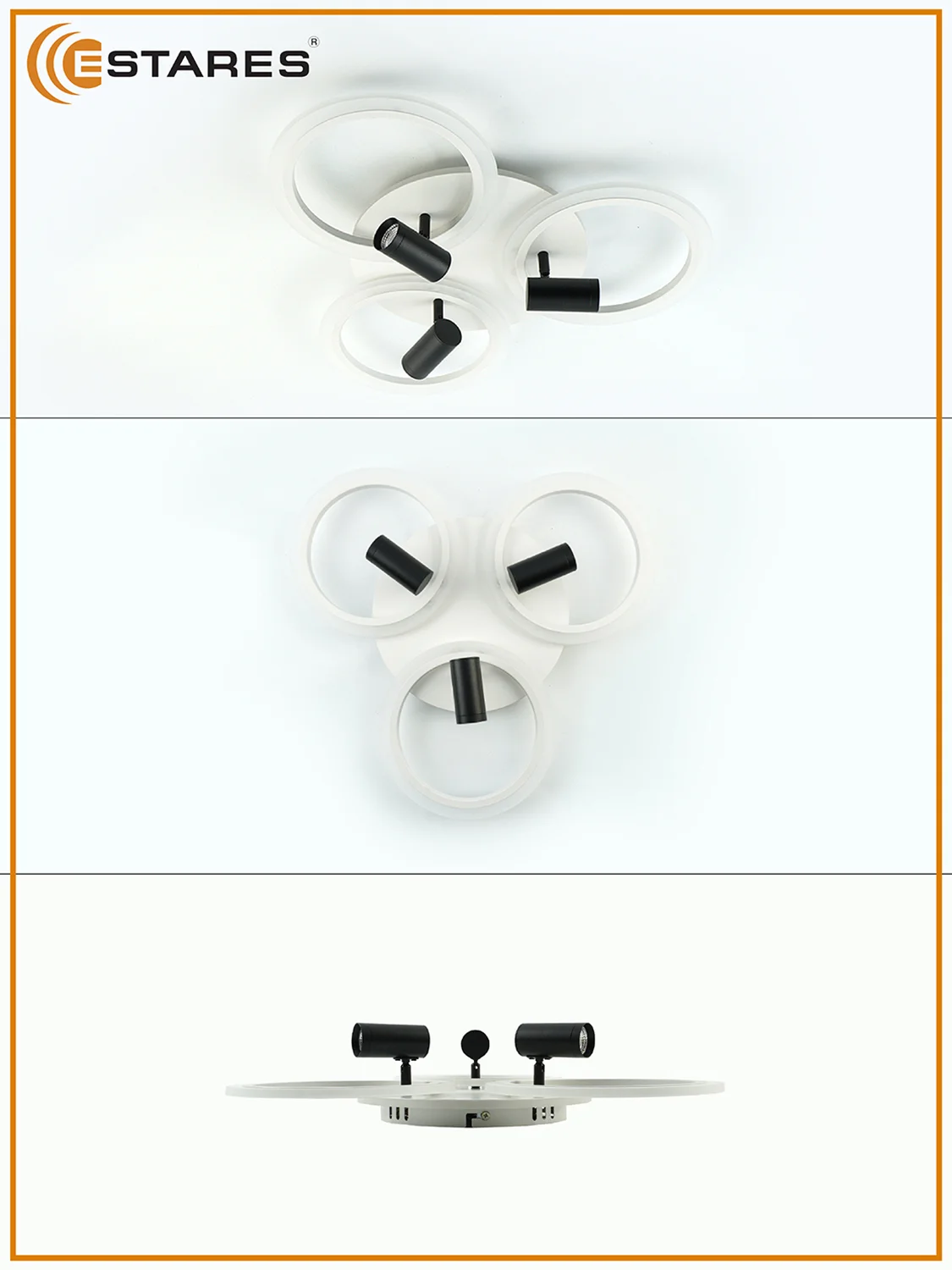 Управляемая потолочная люстра светодиодная с пультом Estares SONNE downlight 80W белая