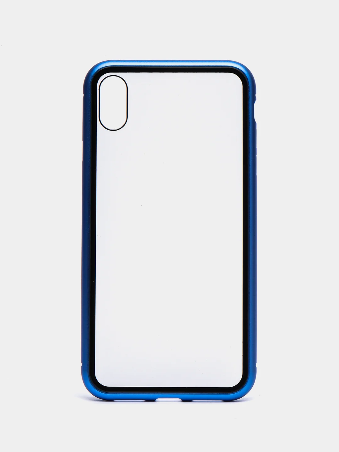 Синий чехол для IPhone XS Max магнитный с металической рамкой