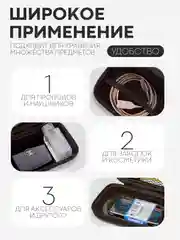 Черный универсальный чехол-кейс Картофан, сумка-футляр на молнии для наушников и мелочей, жесткий