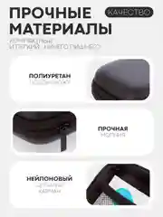 Синий универсальный чехол-кейс Картофан, сумка-футляр на молнии для наушников и мелочей, жесткий