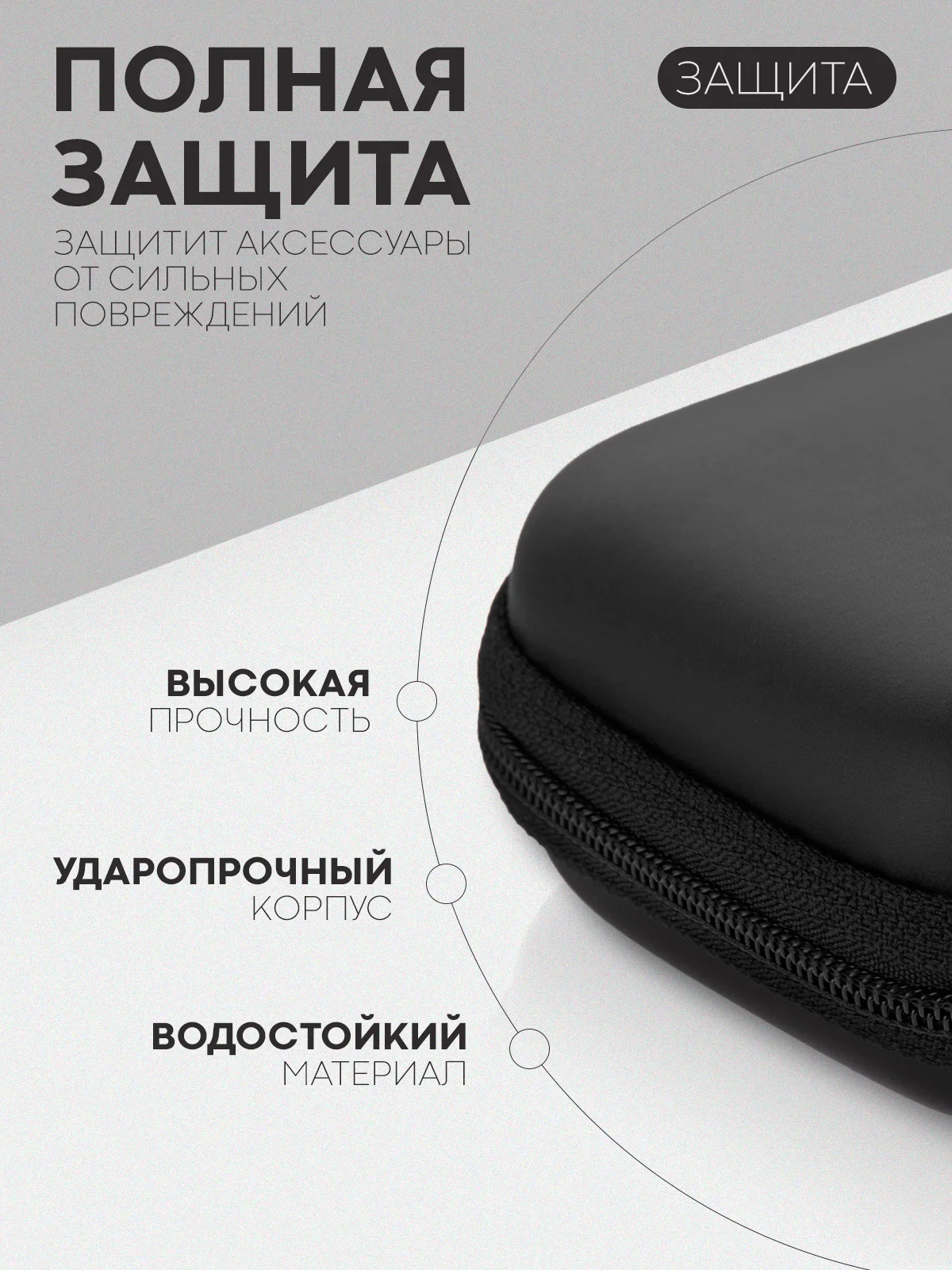 Синий универсальный чехол-кейс Картофан, сумка-футляр на молнии для наушников и мелочей, жесткий