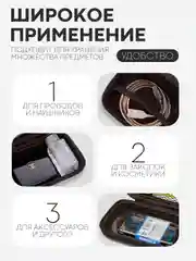 Синий универсальный чехол-кейс Картофан, сумка-футляр на молнии для наушников и мелочей, жесткий