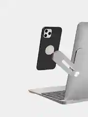Белый магнитный держатель для смартфона на ноутбук