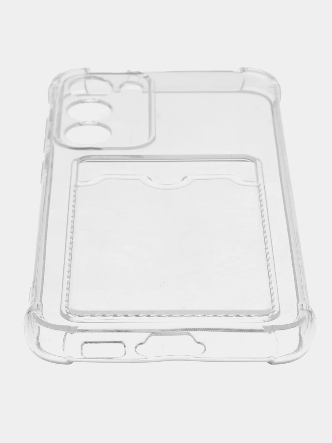 Прозрачный чехол для Samsung Galaxy S23+ (Plus) (Самсунг С23 Плюс), с карманом для карт, прозрачный