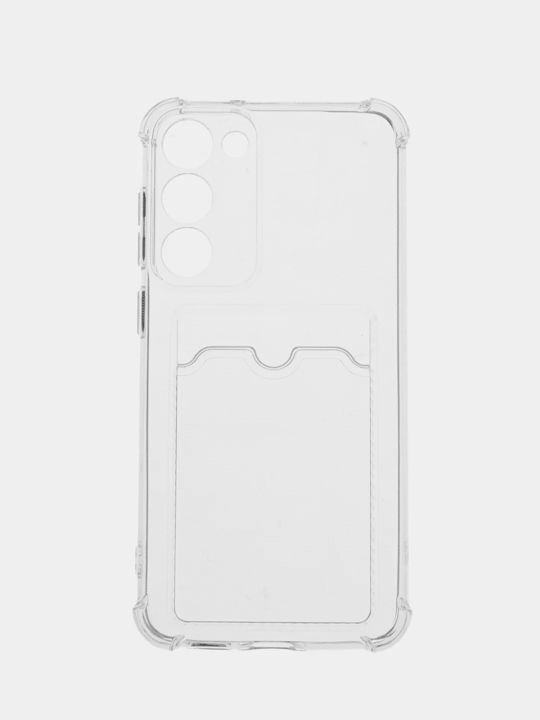 Прозрачный чехол для Samsung Galaxy S23+ (Plus) (Самсунг С23 Плюс), с карманом для карт, прозрачный