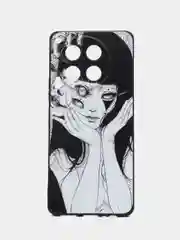 Белый чехол для Tecno CAMON 30, с принтом, с рисунком (Техно Камон 30)