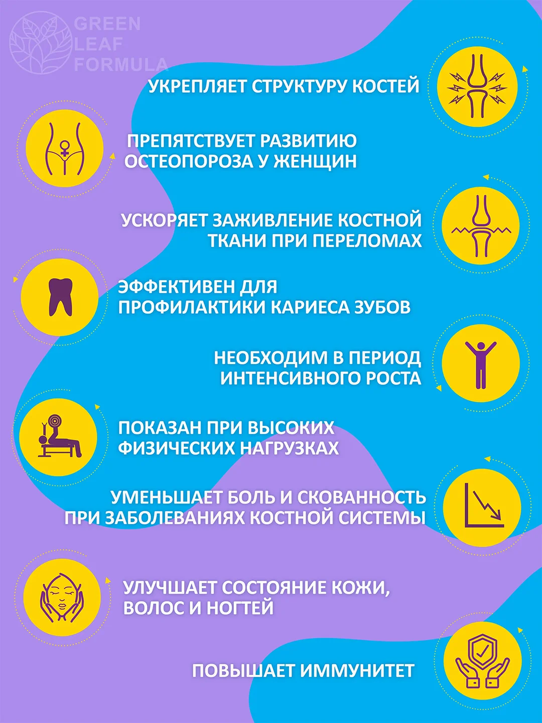 Кальций Д3 Green Leaf Formula, для костей и иммунитета, 60 таблеток