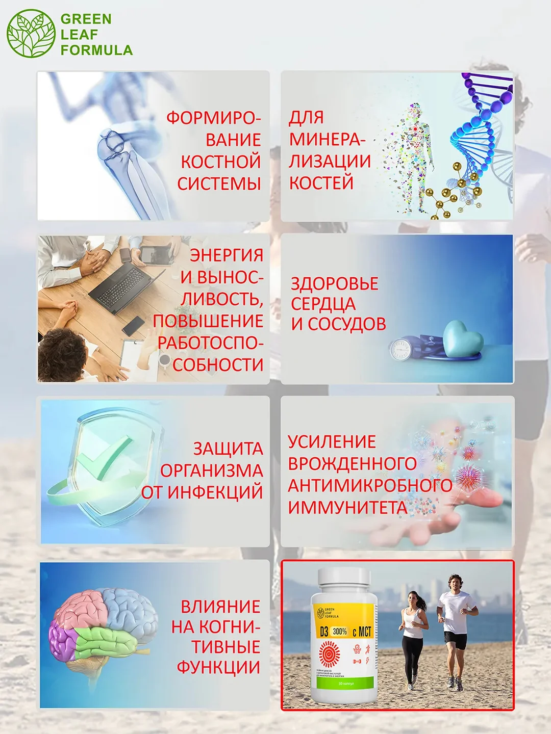 Витамин Д3 Green Leaf Formula, 600МЕ, с маслом МСТ, 30 капсул