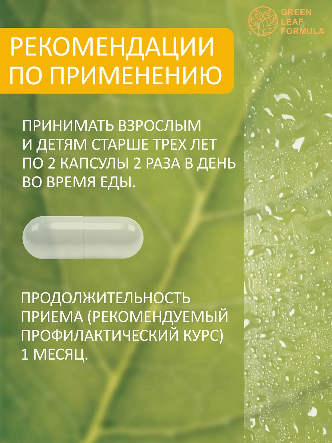 БАД Green Leaf Formula Vegan ОМЕГА-3, витамины для детей от 3 лет и взрослых, 60 капсул