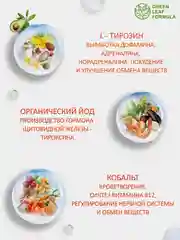 БАД Green Leaf Formula L-тирозин 500, с йодом и кобальтом, 60 капсул