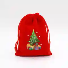 Новогодний бархатный подарочный мешок 17*23 см, пакет для упаковки подарка