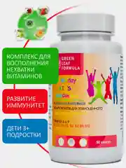 Витамины для детей от 3 лет Green Leaf Formula 3-on-day KIDs MultiComplex, 90 капсул