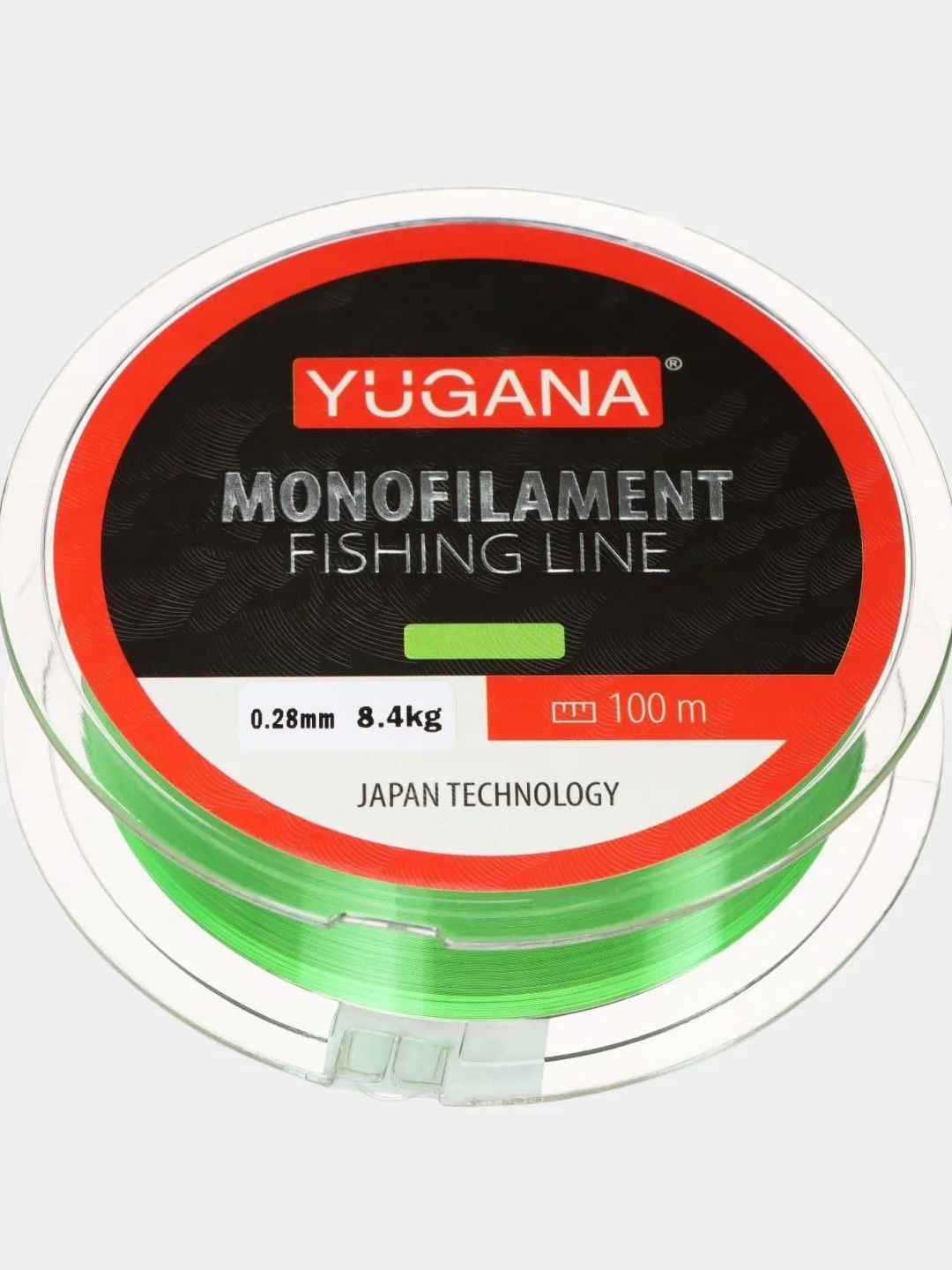 Леска монофильная YUGANA, диаметр 0.28 мм, тест 8.4 кг, 100 м, зелёная