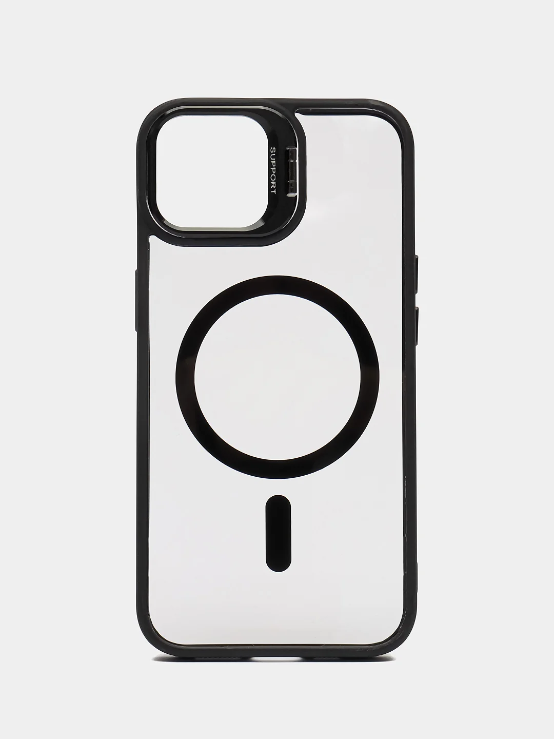 Черный чехол с подставкой и защитой камер для iPhone Айфон 11, 12, 13, 14, 15, Pro, Pro Max, Plus