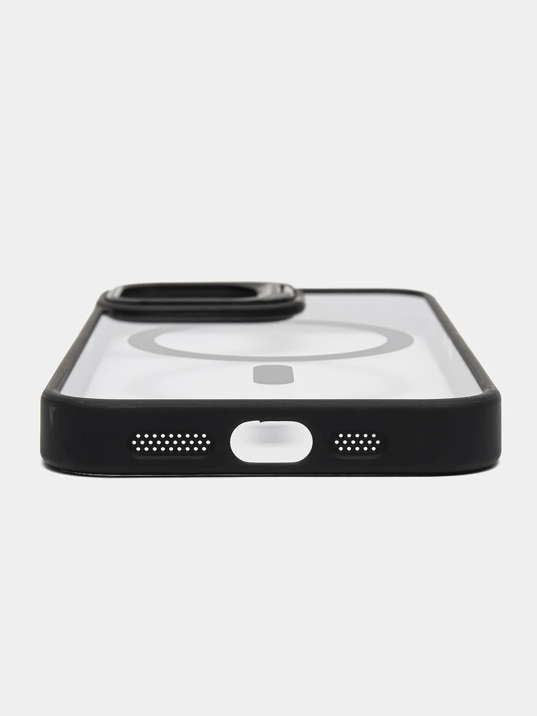 Черный чехол с подставкой и защитой камер для iPhone Айфон 11, 12, 13, 14, 15, Pro, Pro Max, Plus