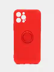 Красный чехол силиконовый с кольцом на iPhone 12 Pro mobios