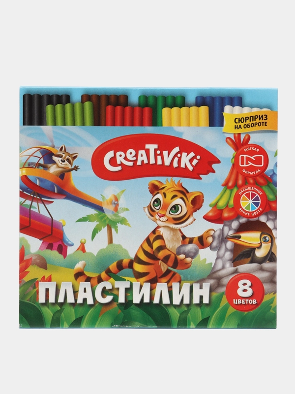 Пластилин 8 цветов со стеком