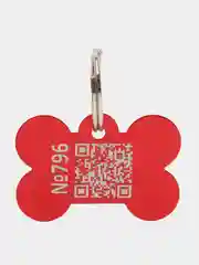 Алый адресник с qr кодом для защиты от пропажи питомца