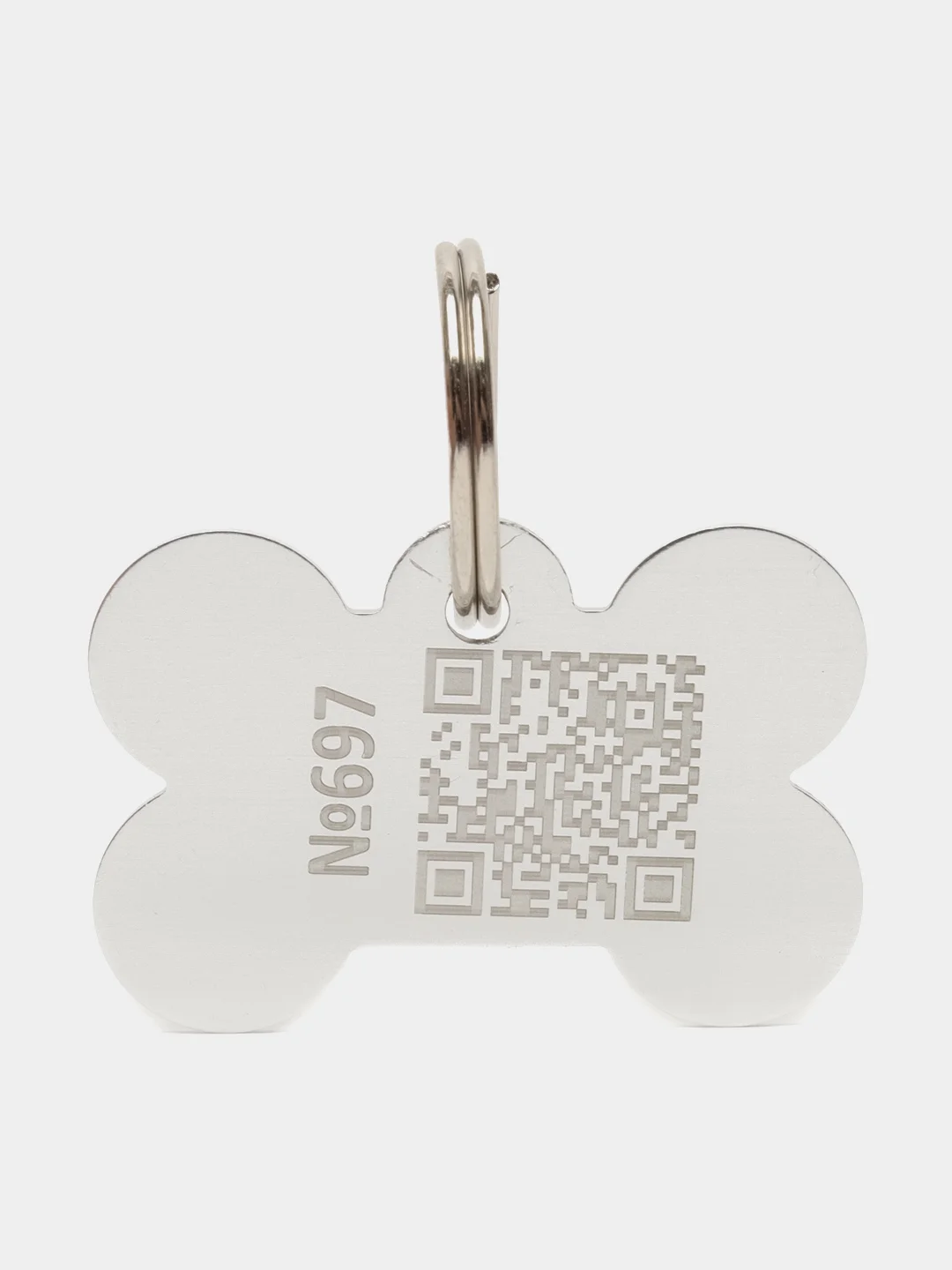 Серебряный адресник с qr кодом для защиты от пропажи питомца