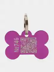 Сиреневый адресник с qr кодом для защиты от пропажи питомца
