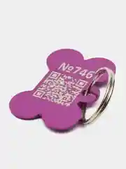 Сиреневый адресник с qr кодом для защиты от пропажи питомца