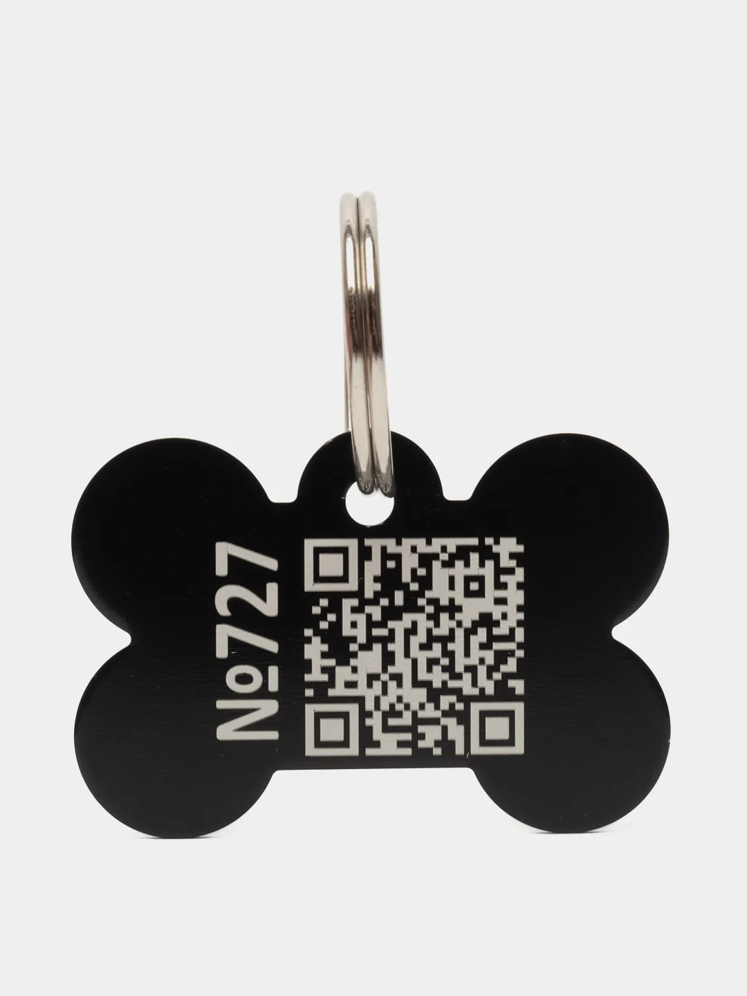 Черный адресник с qr кодом для защиты от пропажи питомца