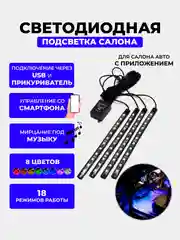 RGB подсветка ног и салона авто, со звуковым контроллером Bluetooth FAROCARO