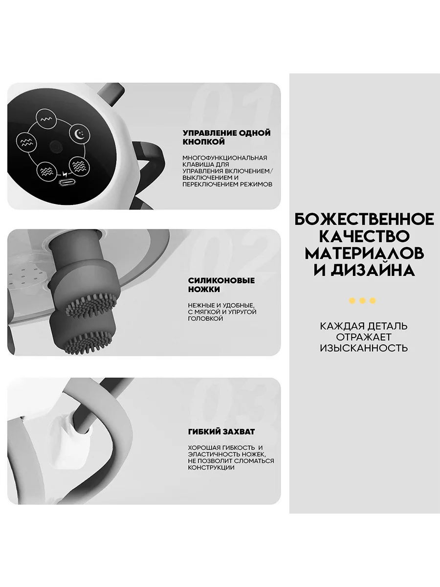 Массажер для головы, электрический, вибрационный, SBX MZ-HM155, черно-белый