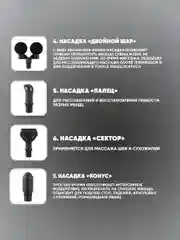 Перкуссионный массажер для тела, электрический, SBX Massage Gun MZ-MG09, серый